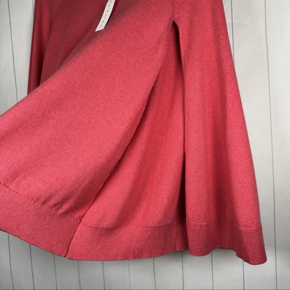 Trina Turk Batwing Sweater Open Drape Sleeve Pink Knit Quiet Luxury Lagenlook XS - Picture 3 of 11